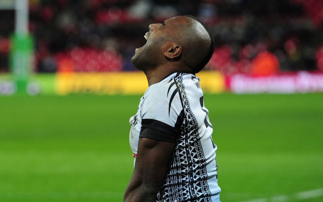 Akuila Uate playing for Fiji at the 2013 Rugby League World Cup.