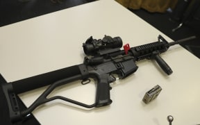 A Norinco 5-point-56, a mock of the M16 rifle, which is now illegal.