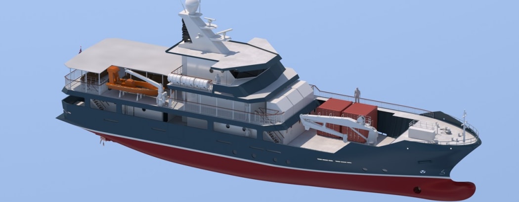 An architectural drawing of the passenger ferry.