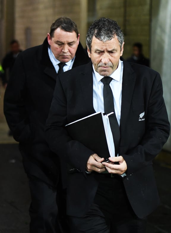 Wayne Smith and Steve Hansen at the second Lions Test against the All Blacks.