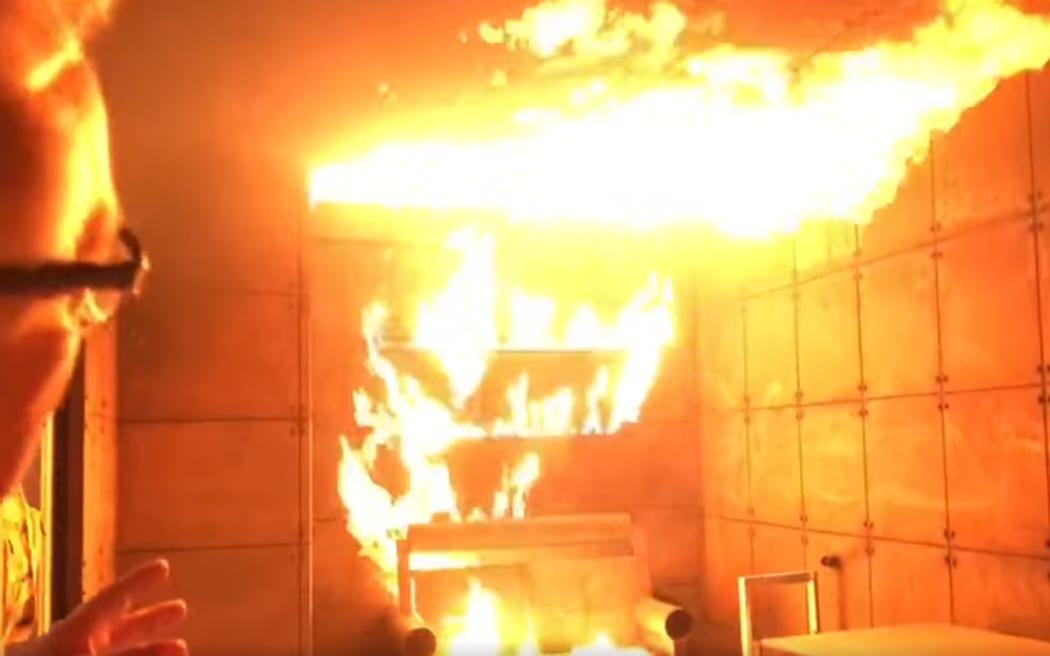 Live fire training at FENZ's national training centre in Rotorua.