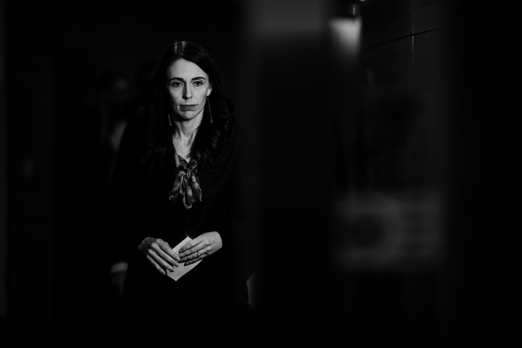Prime Minister Jacinda Ardern attending a conference after David Clark announced he was resigning as health minister on 2 July, 2020.