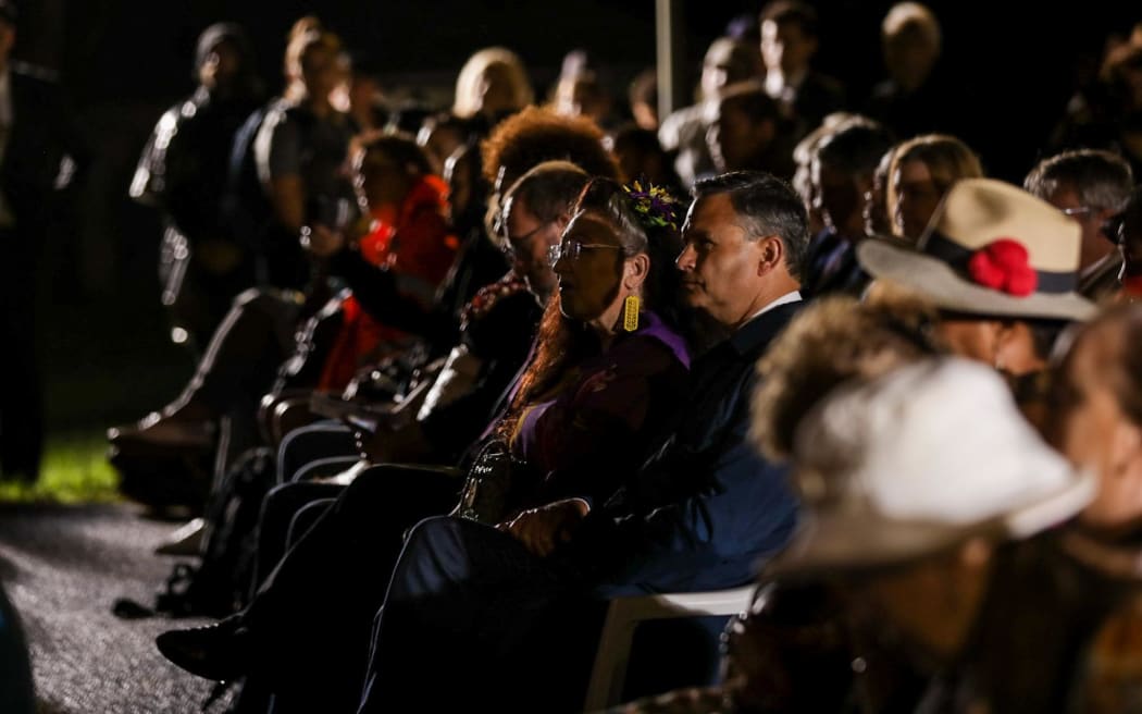 People gathered at the dawn service.