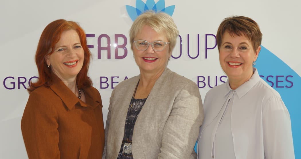FAB Group's leadership team from left to right; Franceska Banga (chair),  Jackie Smith (founder), Glenice Riley (chief executive)