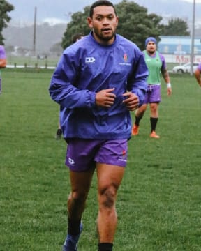 Tomasi Alosio in training with Manu Samoa.