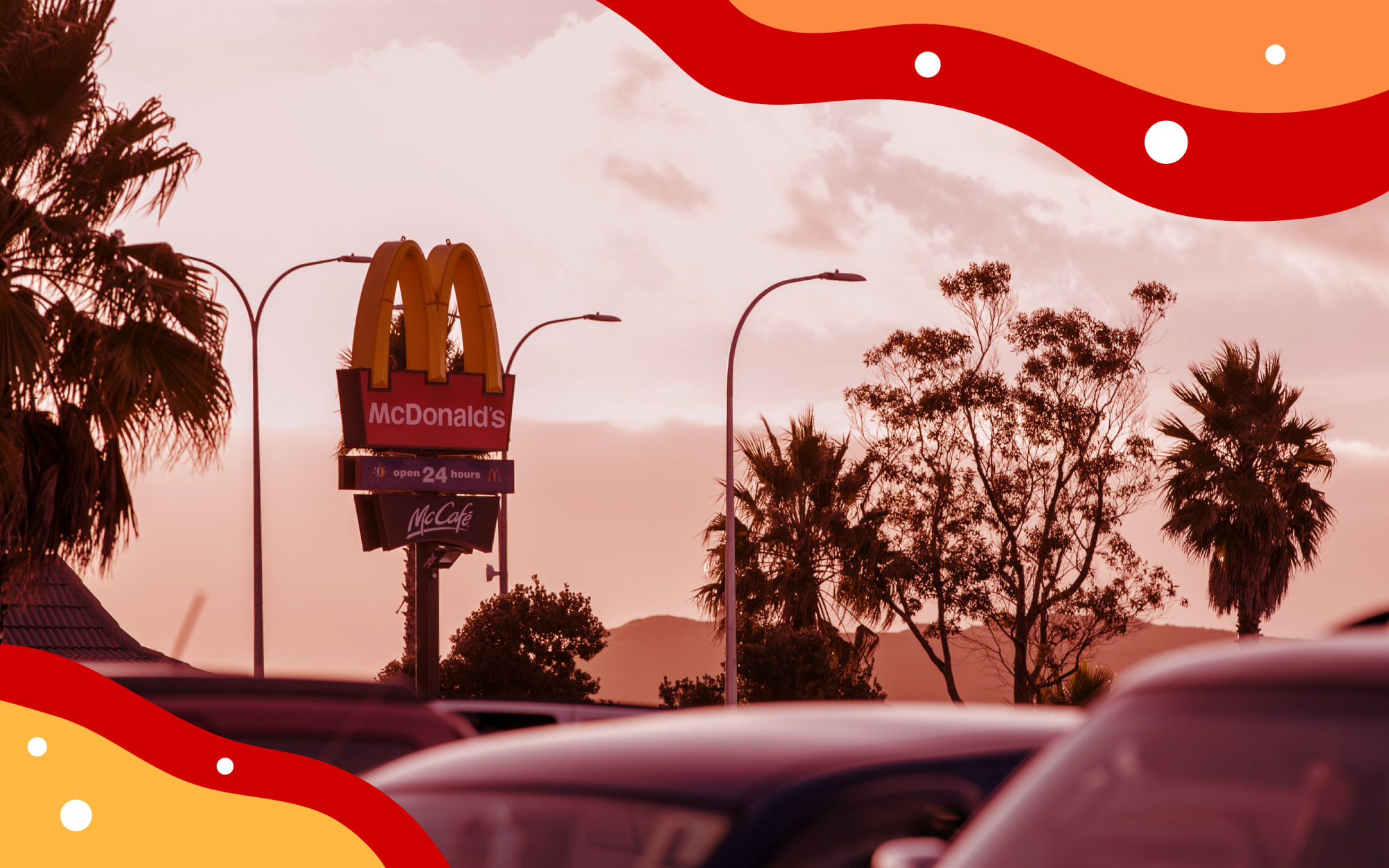 McDonald's advertising with stylised yellow and red border