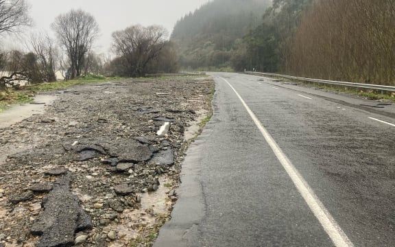 Rainy conditions along SH6 in the upper South Island on 18 August, 2022.