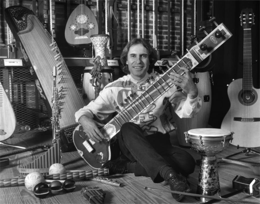 Wayne Roland Brown with some of his instruments.