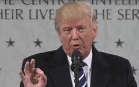 President Trump speaking at the CIA.