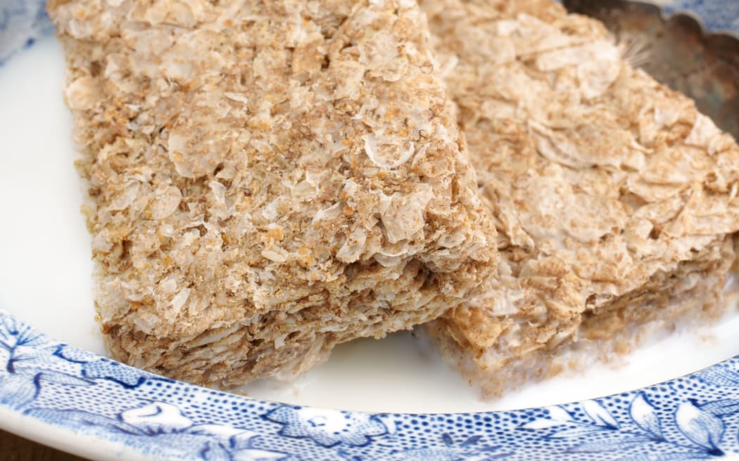 A bowl of Weetbix cereal in milk