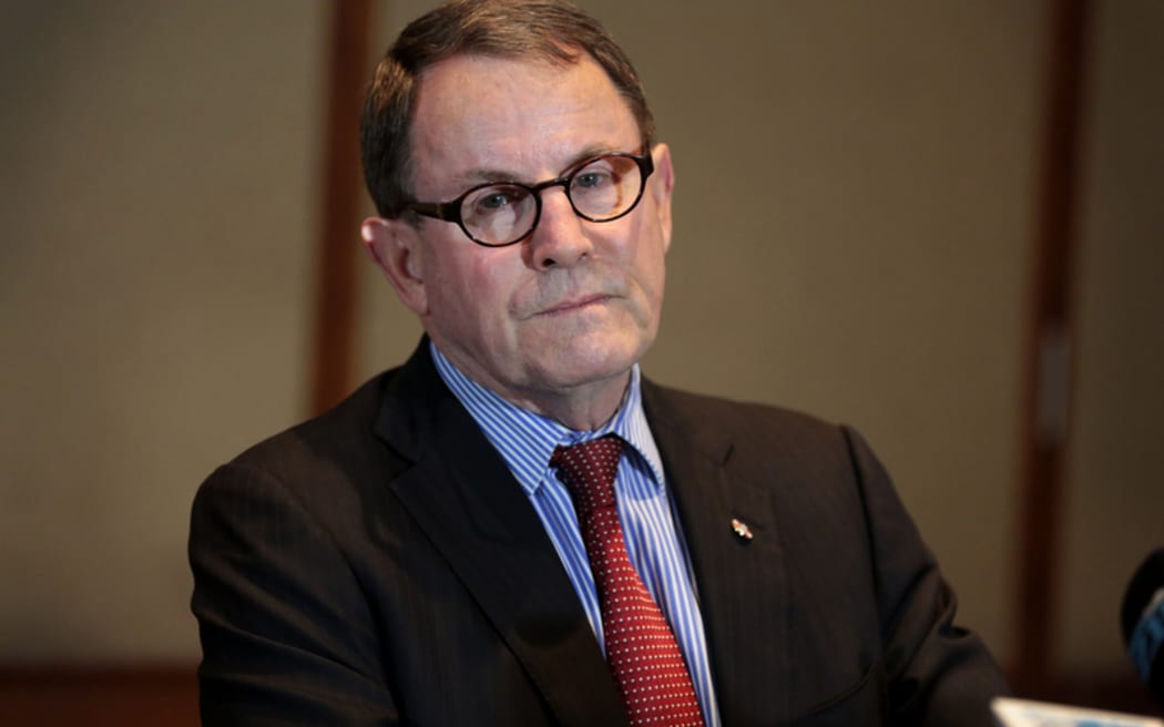 John Banks addresing the media after the Court of Appeal cancelled an order he should be retried on a charge relating to election expenses