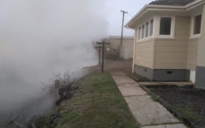 The pool appeared in a back garden in a Whakarewarewa home.