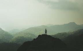 man on mountain