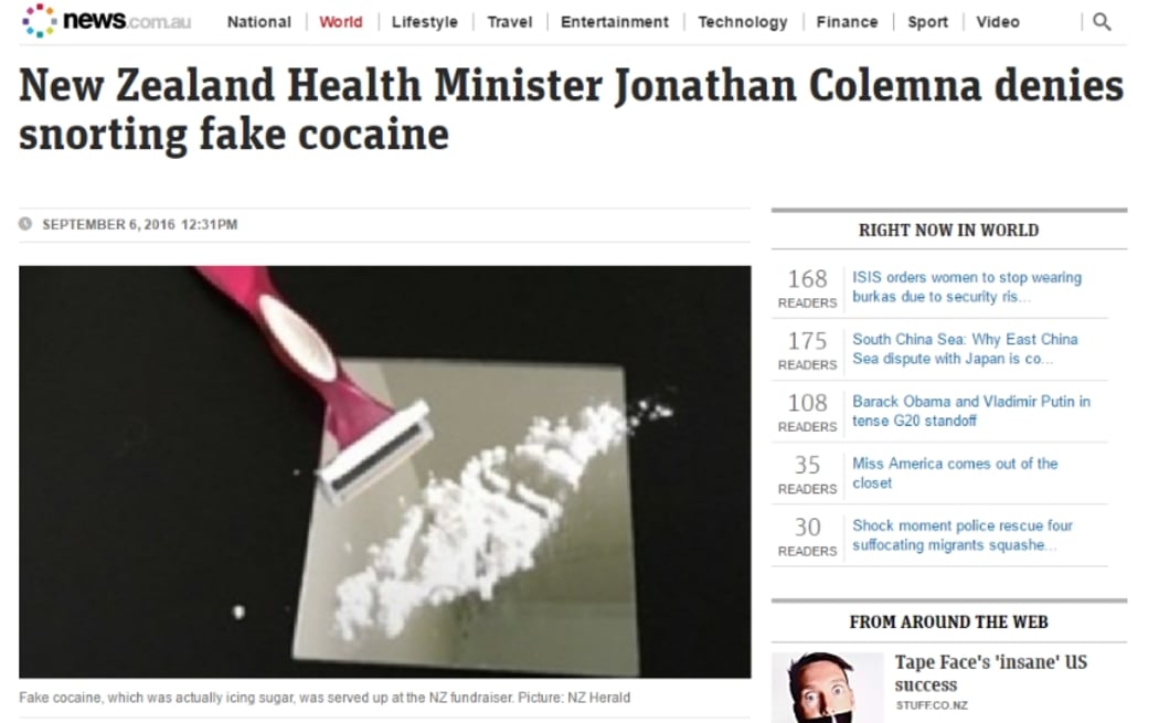 news.com.au headline reporting the minister's denial.