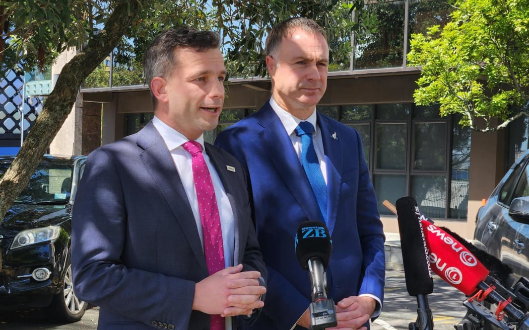 ACT party leader and associate finance minister David Seymour announcing mortgage tax deductions, in Auckland, on 10 March, 2024.