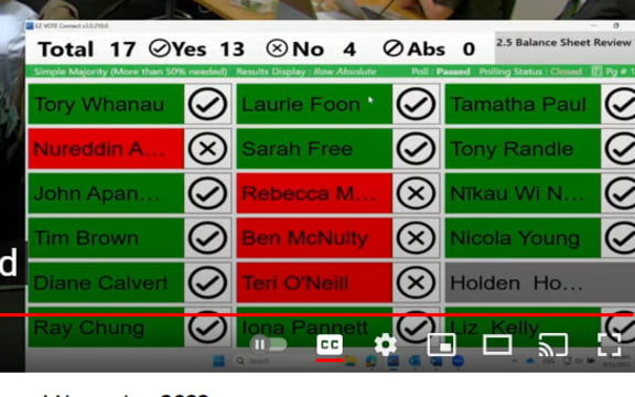 The councillors who voted for and against on selling the council's Wellington Airport shares - pending public consultation.
