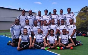 The Fiji men's hockey team at the Oceania Cup.