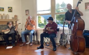 Railway Pie at album launch 2024 for new album Caution 15