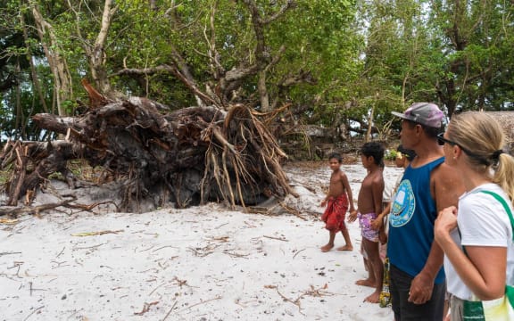Cyclone damage in Tikopia.