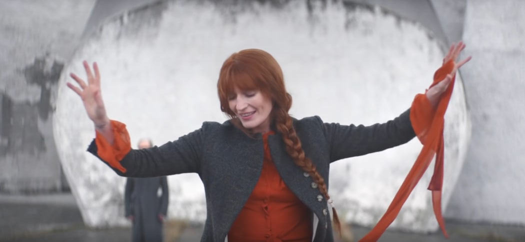 Florence Welch. A still image from the video to her song 'Free'