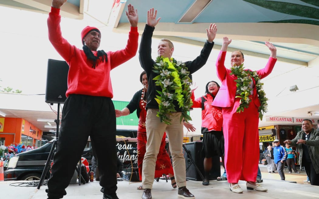 Labour leader Chris Hipkins showing off his dance moves at a Zumba class in Mangēre, Auckland.