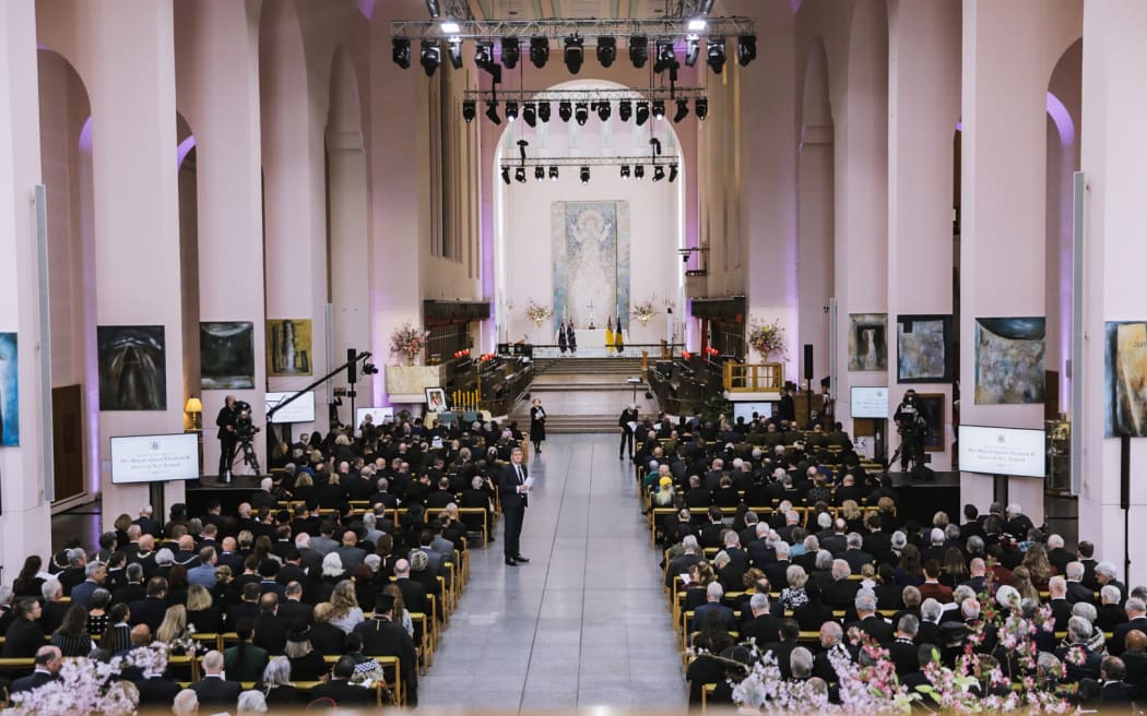 Inside the memorial service for the queen.