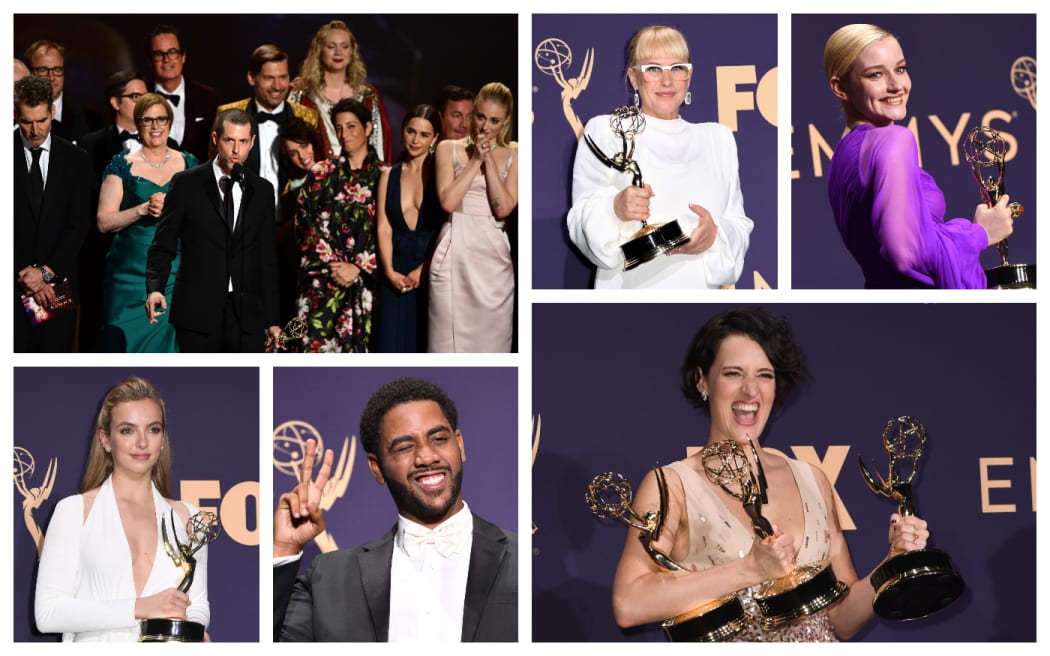 Games of Thrones, Patricia Arquette, 
Julia Garner
Bottom: Jodie Comer, Jharrel Jerome Phoebe Waller-Bridge