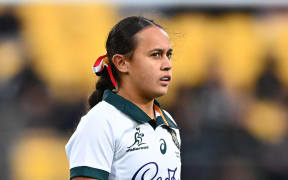 Waiaria Ellis of Australia, O’Reilly Cup, New Zealand Black Ferns v Australia Wallaroos, Sky Stadium, Wellington. Saturday 12 July, 2025