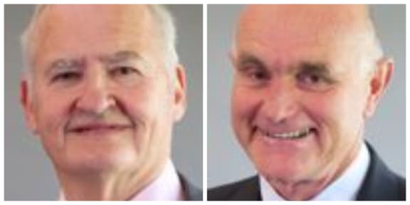Taranaki Region Councillor Neil Walker (left) and Taranaki Regional Council chairperson Michael Joyce.