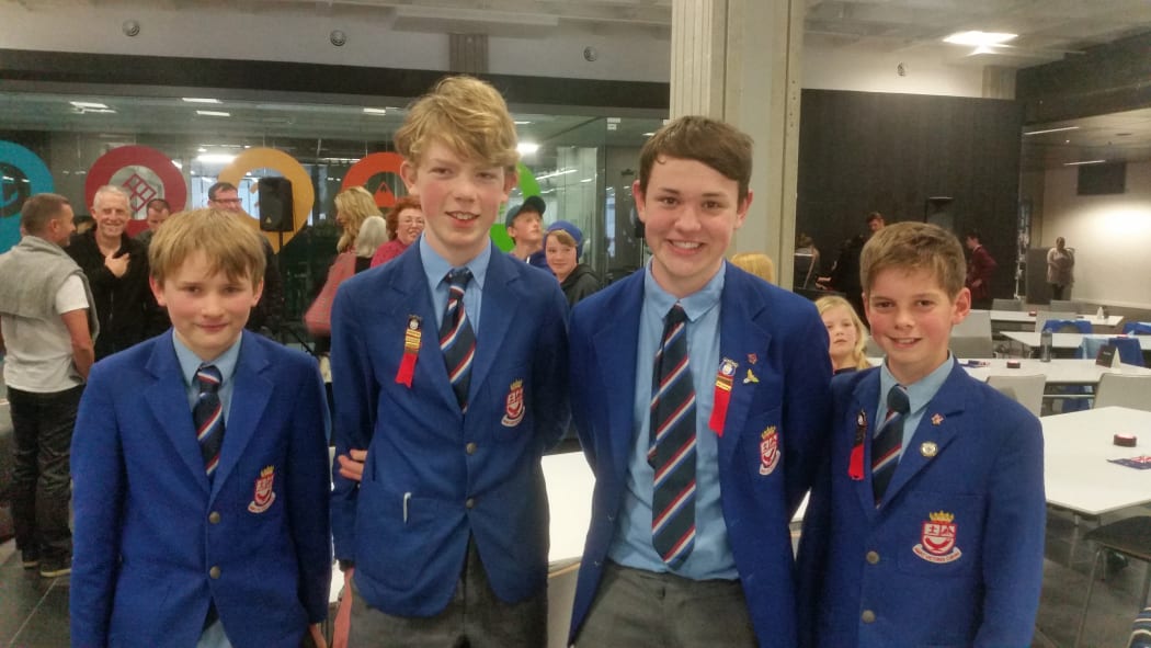 The winning team from Wellesley College from left Max Moir, Harry Hampton, Jack Morrah and Ben Mitchell.