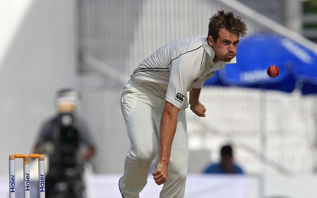 New Zealand bowler Tim Southee in action against Pakistan 2014.