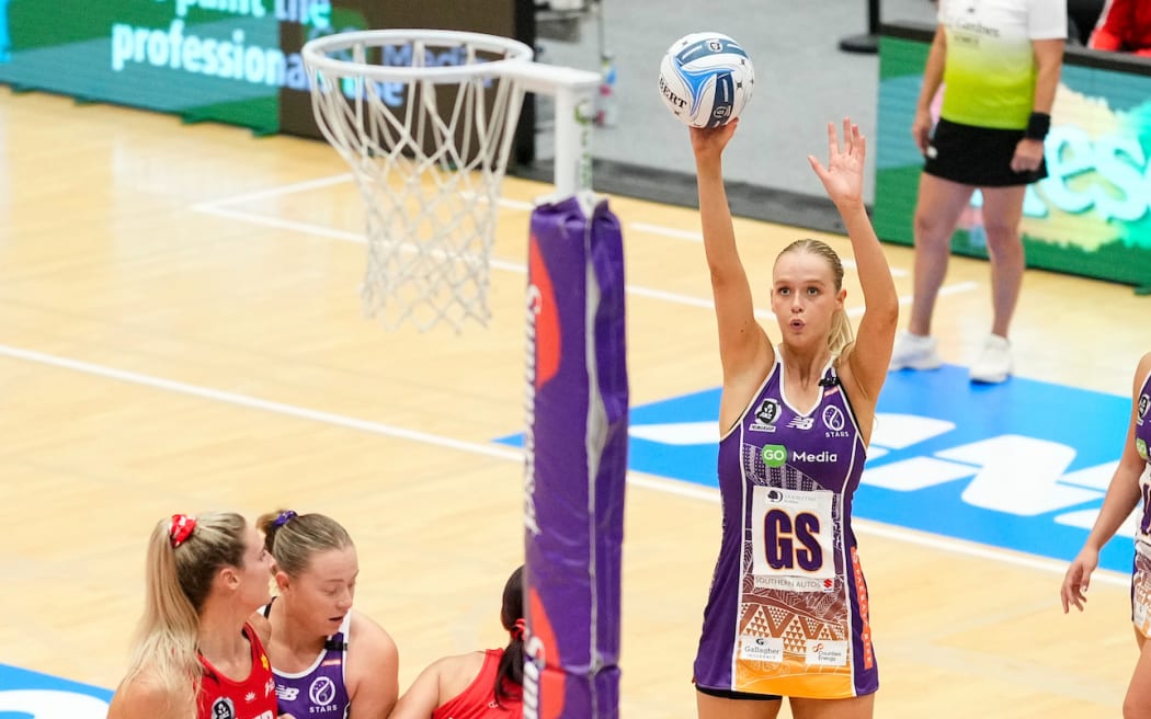 Stars Charlie Bell during the Stars v Tactix ANZ Premiership match.