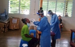 Students at Ranwadi Secondary School getting tested for Covid-19