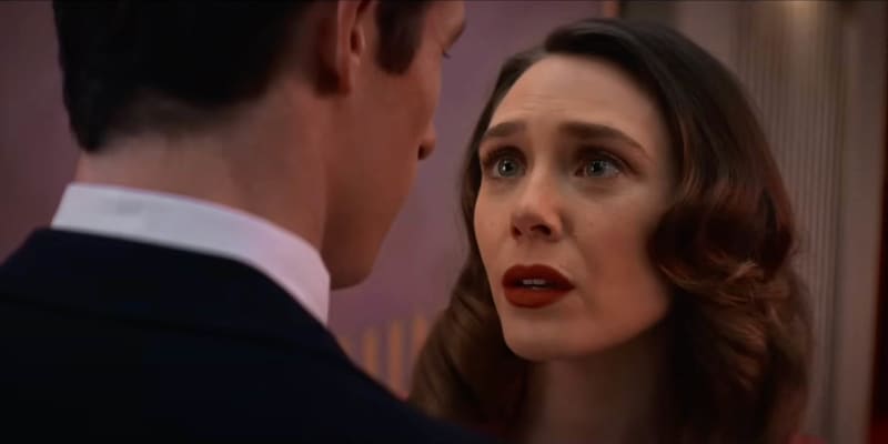 Callum Turner as Luke and Elizabeth Olsen as Joan in the 2025 film, Eternity, directed by David Freyne.