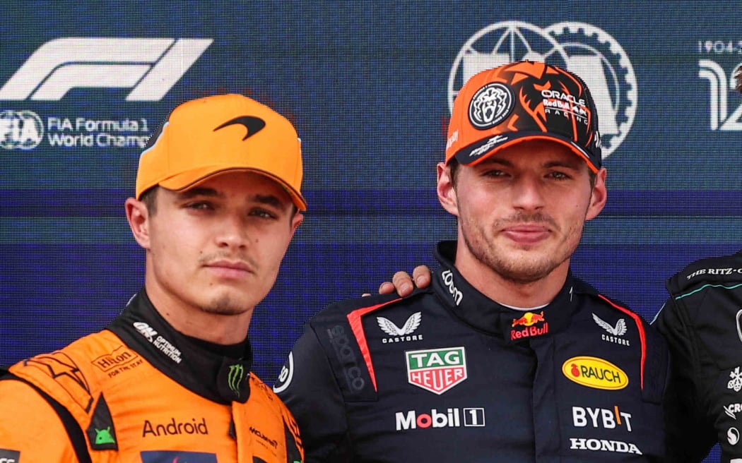 F1 drivers Lando Norris and Max Verstappen