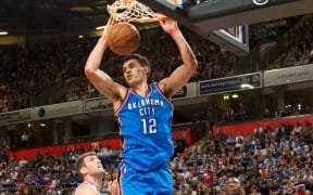 Steven Adams in action for OKC