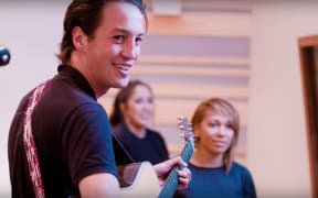 Marlon Williams with members of Te Pou Tiriao