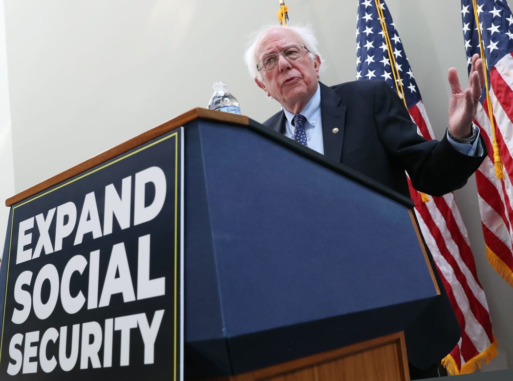 Sen. Bernie Sanders (I-VT) speaks during a news conference to announce legislation to expand Social Security, on Capitol Hill February 13, 2019 in Washington, DC.