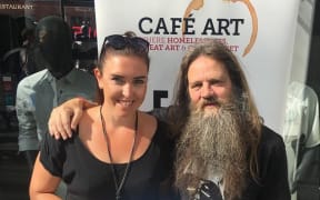 Sarah Caldwell-Watson with artist Richard Fletcher