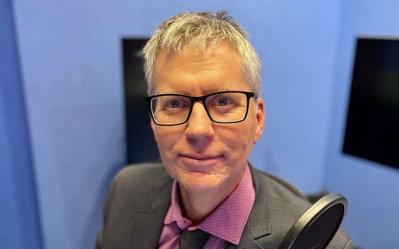 Bryan in the RNZ studio on Nights more recently.