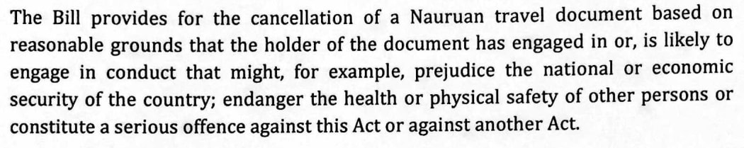 Part of David Adeang's second reading speech to parliament introducing amendments to the Passport Act 2011
