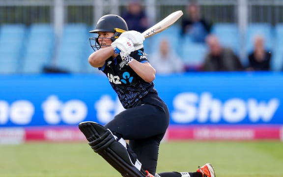 Jess Kerr of New Zealand batting.