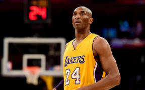 Kobe Bryant #24 of the Los Angeles Lakers reacts while taking on the Utah Jazz at Staples Center on April 13, 2016 in Los Angeles, California.