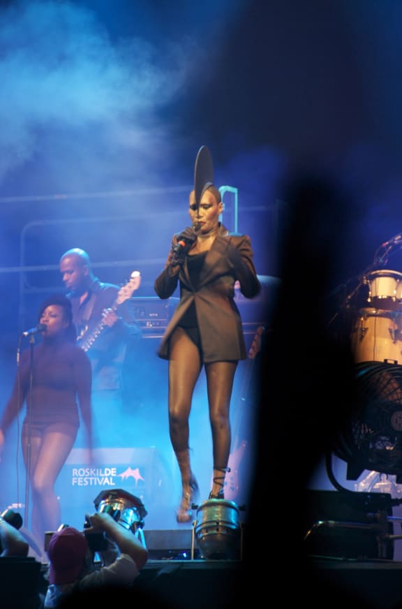 Grace Jones on stage in 2009