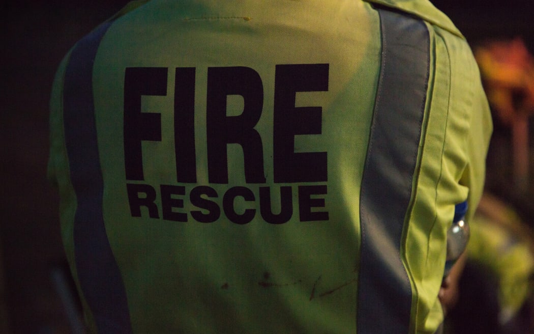 A member of the Fire Rescue crew on scene.