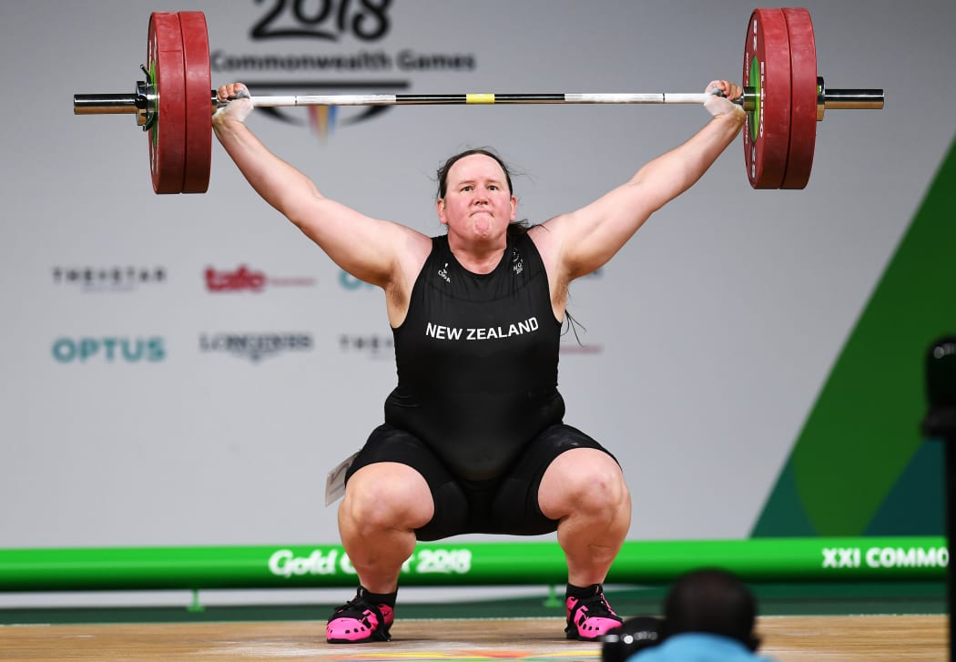 New Zealand's Laurel Hubbard.
Weightlifting, Women's +90kg 2018. Carrara Sports Hall. Commonwealth Games, Gold Coast, Australia.