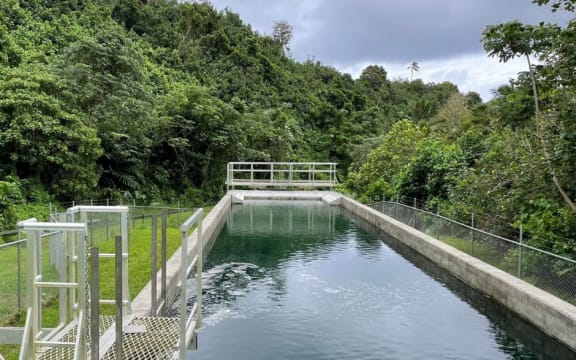 To Tatou Vai water reservoir that releases the water into the water network pipeline for consumption. 9 February 2023