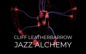 A red plasma globe as the background to the album cover for Jazz Alchemy by Cliff Leatherbarrow