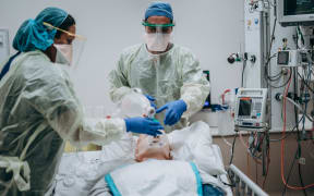 Health workers take part in ICU training for Covid-19 at Hutt Hospital.