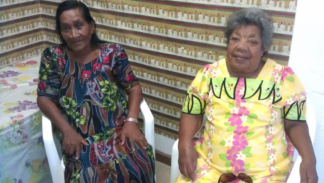 Rinok Riklon (left) and Namiko Anjain are survivors of US nuclear testing in the Marshall Islands during the 1950s.